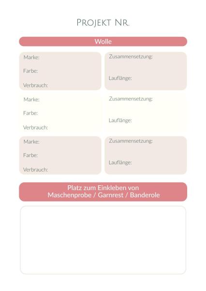 Preview: Stricktagebuch - Ergänzungsset, 104 Seiten, DIN A5 - pink