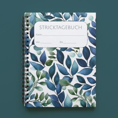 Preview: Stricktagebuch - Projektplaner - Spiralbindung, blau-grün