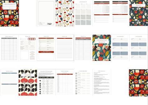 Stricktagebuch - Projektplaner - Spiralbindung, rot