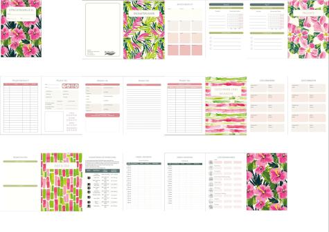 Stricktagebuch - Projektplaner - Spiralbindung, pink