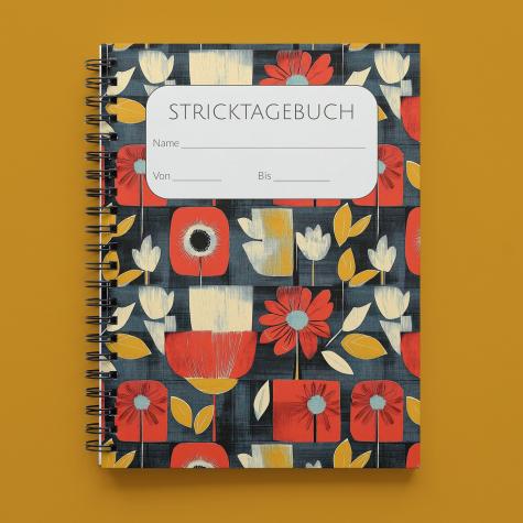 Preview: Stricktagebuch - Projektplaner - Spiralbindung, rot