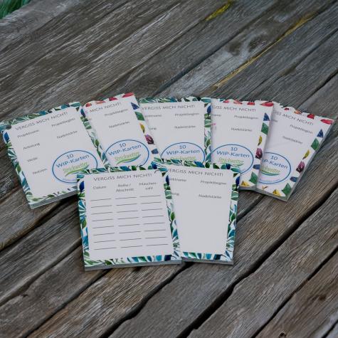 Work in Progress-Kärtchen Strickanhänger