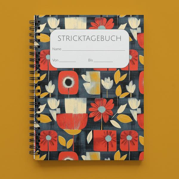 Stricktagebuch - Projektplaner - Spiralbindung, rot
