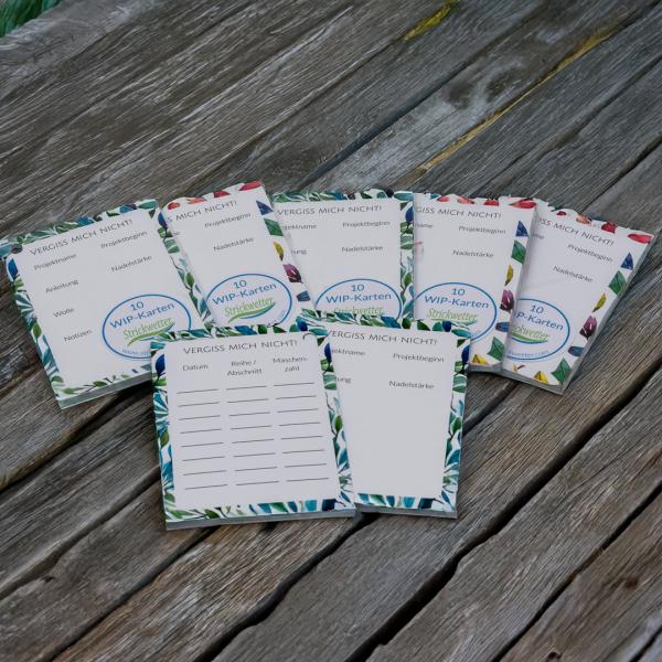 Work in Progress-Kärtchen Strickanhänger